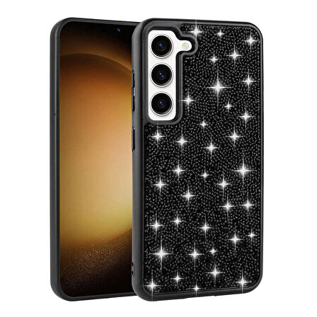 Vendas Samsung Galaxy S23 Kılıf Parlak Taşlı Tasarım Zore Pırlanta Kapak