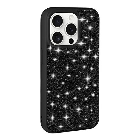 Vendas Apple iPhone 15 Pro Max Kılıf Parlak Taşlı Tasarım Zore Pırlanta Kapak