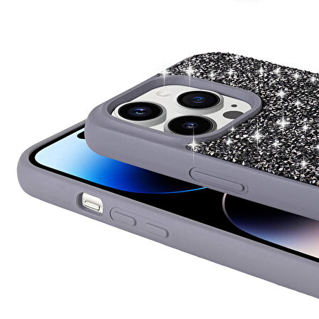 Vendas Apple iPhone 14 Pro Kılıf Parlak Taşlı Tasarım Zore Pırlanta Kapak