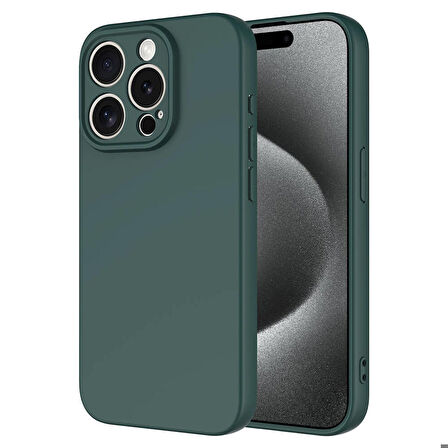 Vendas iPhone 15 Pro Uyumlu Kılıf Lansman Serisi Kadife İç Yüzeyli Yumuşak Dokulu Silikon Kapak