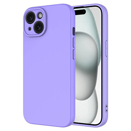 Vendas iPhone 15 Plus Uyumlu Kılıf Lansman Serisi Kadife İç Yüzeyli Yumuşak Dokulu Silikon Kapak