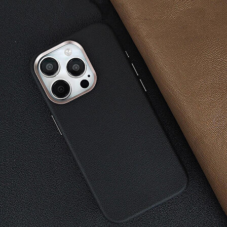 Vendas iPhone 15 Pro Max Kılıf Magsafe Şarj Özellikli PU Deri Zore Adora Kapak
