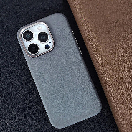 Vendas iPhone 15 Pro Max Kılıf Magsafe Şarj Özellikli PU Deri Zore Adora Kapak