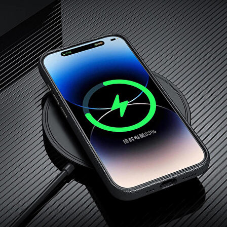 Vendas iPhone 15 Pro Kılıf Magsafe Şarj Özellikli PU Deri Zore Adora Kapak