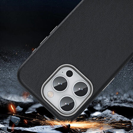 Vendas iPhone 14 Pro Max Kılıf Magsafe Şarj Özellikli PU Deri Zore Adora Kapak