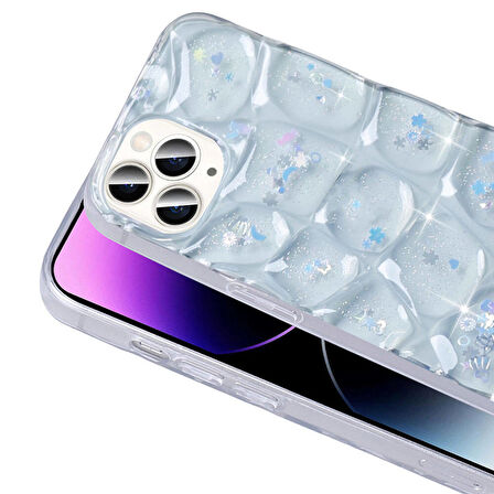 Vendas iPhone 14 Pro Max Kılıf Simli 3D Desenli Zore Hacar Kapak