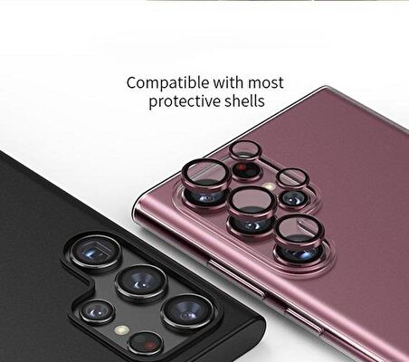 Vendas Samsung Galaxy S24 Ultra Uyumlu Premium Temperli Kamera Lens Koruyucu