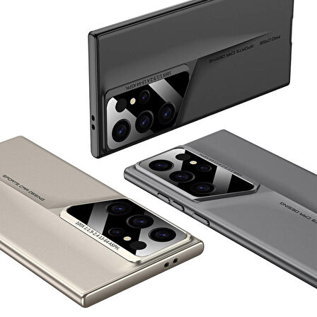 Vendas Samsung Galaxy S23 Ultra Uyumlu Kılıf İnce Kameralı Korumalı Sert Rubber Strong Back Pro Kapak