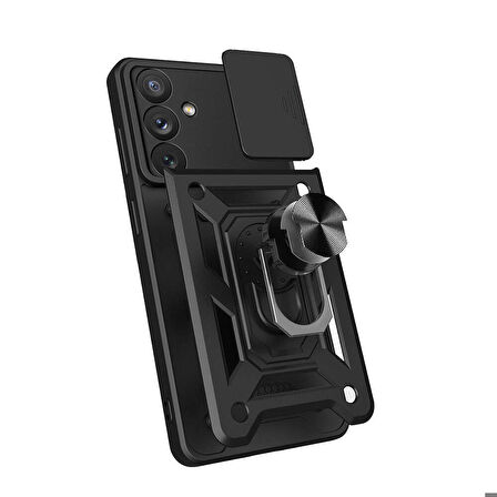 Vendas Samsung Galaxy A54 Kılıf Magnetik Standlı Kamera Korumalı Zore Sürgülü Vega Kapak