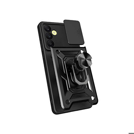 Vendas Samsung Galaxy A25 Kılıf Magnetik Standlı Kamera Korumalı Zore Sürgülü Vega Kapak