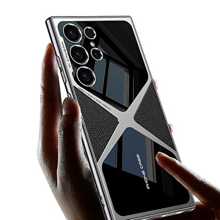 Vendas Samsung Galaxy S23 Ultra Kılıf Ultra İnce Kamera Korumalı PC + Deri Arka Yüzey Zore X-Pro Kapak