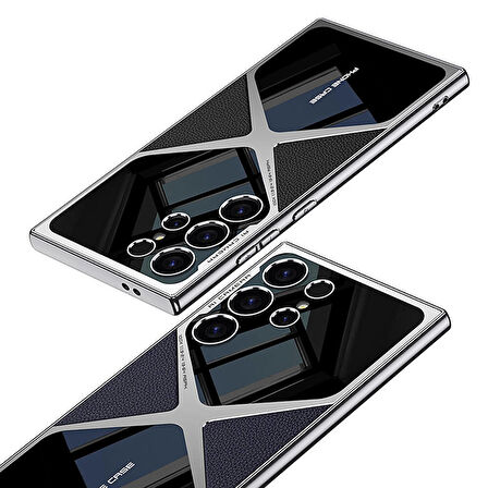 Vendas Samsung Galaxy S23 Ultra Kılıf Ultra İnce Kamera Korumalı PC + Deri Arka Yüzey Zore X-Pro Kapak