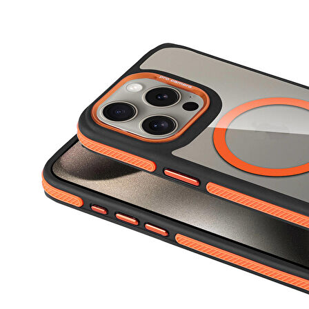 Vendas iPhone 15 Pro Kılıf Magsafe Şarj Özellikli Mat Görünümlü Zore Solo Kapak