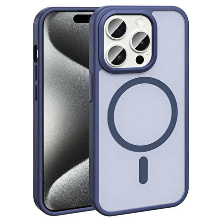 Vendas iPhone 15 Pro Max Kılıf Magsafe Şarj Özellikli Mat Arka Yüzey Zore Sio Kapak