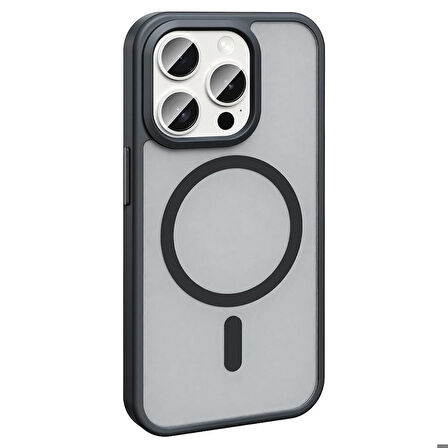 Vendas iPhone 15 Pro Kılıf Magsafe Şarj Özellikli Mat Arka Yüzey Zore Sio Kapak
