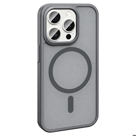 Vendas iPhone 15 Pro Kılıf Magsafe Şarj Özellikli Mat Arka Yüzey Zore Sio Kapak