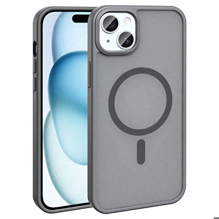 Vendas iPhone 15 Kılıf Magsafe Şarj Özellikli Mat Arka Yüzey Zore Sio Kapak