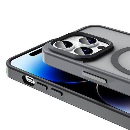 Vendas iPhone 14 Pro Kılıf Magsafe Şarj Özellikli Mat Arka Yüzey Zore Sio Kapak