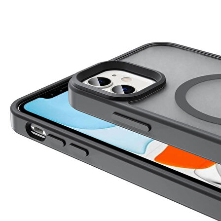 Vendas iPhone 12 Kılıf Magsafe Şarj Özellikli Mat Arka Yüzey Zore Sio Kapak