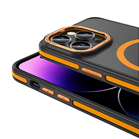 Vendas iPhone 14 Pro Max Uyumlu Kılıf Ant Serisi Magsafe Destekli Mat Görünümlü Kapak + Ekran Koruyucu