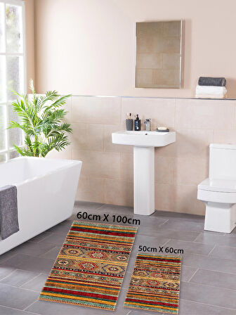 HOMİER Ekonomik Yıkanabilir Kaymaz Taban Banyo Paspas Seti İkili H-OT-4025A