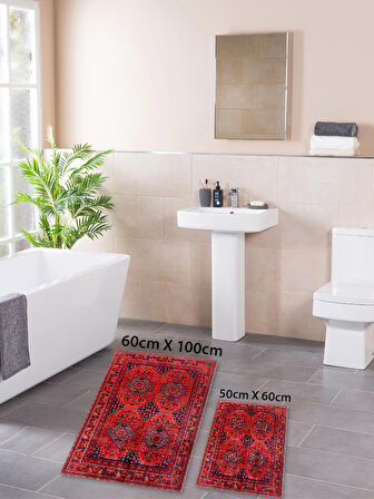 HOMİER Ekonomik Yıkanabilir Kaymaz Taban Banyo Paspas Seti İkili H-OT-4067A