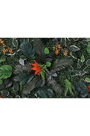 Yapay Çiçek Duvar Kaplama 1m2 100'100 Cm Panel Şimşir Dik Duvar Uygulama Çim