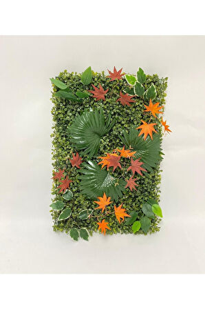 Yapay Çiçek Duvar Kaplama 60'40 Cm Panel Şimşir Dik Duvar Uygulama Çim Dikey Bahçe