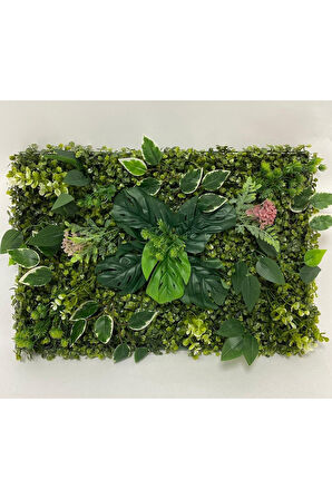 Yapay Çiçek Duvar Kaplama 40*60 Cm Panel Şimşir Dik Duvar Uygulama Çim Dikey Bahçe