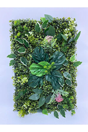Yapay Çiçek Duvar Kaplama 40*60 Cm Panel Şimşir Dik Duvar Uygulama Çim Dikey Bahçe