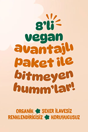 Humm Organic Organik Vegan Tatlı & Tuzlu Atıştırmalık Paketi - 8 Adet (8 çeşit)