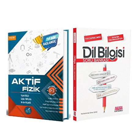 Aktif Öğrenme TYT Fizik 0 dan Başlayanlara ve AKM Dil Bilgisi Soru Bankası Seti 2 Kitap