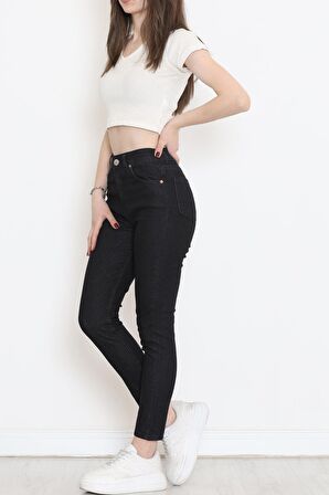 Yüksek Bel Süper Likra Toparlayıcı Özellikli Kot Pantolon Füme Skinny Dar Paça Jean - 18223