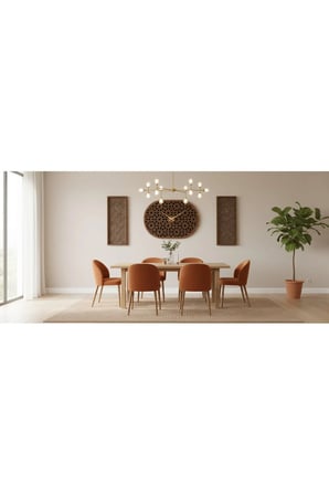 VENÜS MODERN DUVAR SAATİ DEKORASYON 45x60 cm ve 2 li tablo Siyah Ceviz Renk
