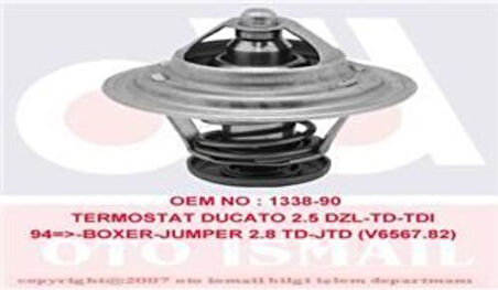 Vernet TH658182 Termostat 82C Ducato II Boxer II Jumper II 2.5 2.8 99-Daily I II III 86-06 Master I II Movano A Mascott 99- 1338.90