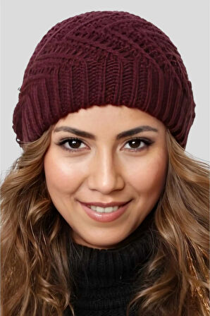 Uniquetrenders Kadın Yumuşak Dokulu Astarlı Triko Örgü Bere