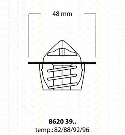 VERNET Termostat 82 C Corsa A 1.2-1.4-Astra F 1.4-1.6-Vectra A-B 1.6 V2154