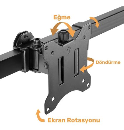 17"-32" 4’lü Monitör Standı, 2x2 Kurulum Masaüstü Monitör Kolu, VESA Uyumlu (4x7 kg)