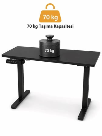 Elektrikli Yükseklik Ayarlı Masa İskeleti – Tablasız, 70 kg Taşıma Kapasiteli, 60 × 120 cm Tabla Uyu