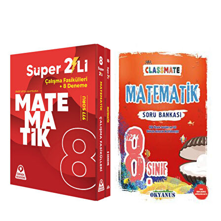 Örnek Akademi 8. Sınıf Süper İkili Matematik Seti ve Okyanus Clasmate Soru Bankası Seti 2 Kitap