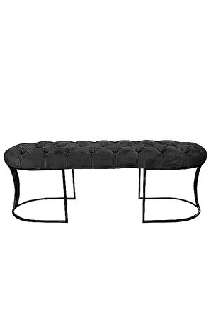 Viego Siyah Bench Puf,Metal