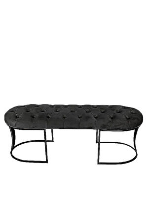 Viego Siyah Bench Puf,Metal