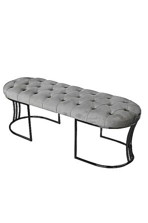 Viego Siyah Bench Puf,Metal