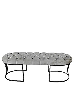 Viego Siyah Bench Puf,Metal