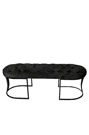 Viego Siyah Bench Puf,Metal