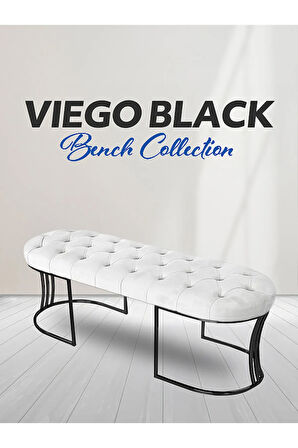 Viego Siyah Bench Puf,Metal