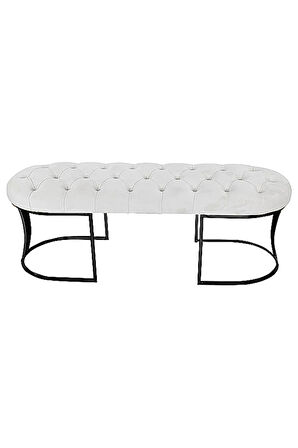 Viego Siyah Bench Puf,Metal