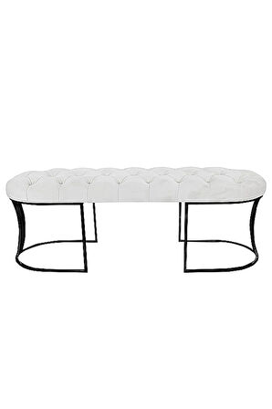 Viego Siyah Bench Puf,Metal