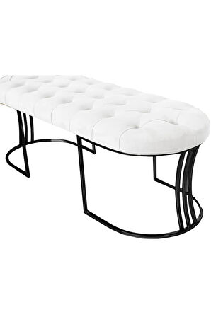 Viego Siyah Bench Puf,Metal