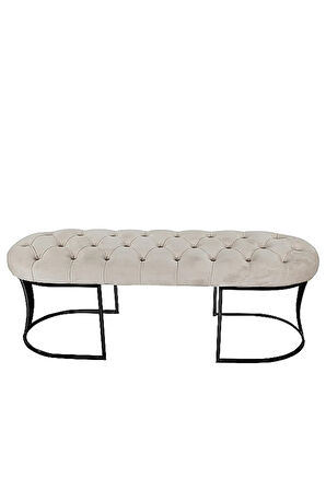 Viego Siyah Bench Puf,Metal